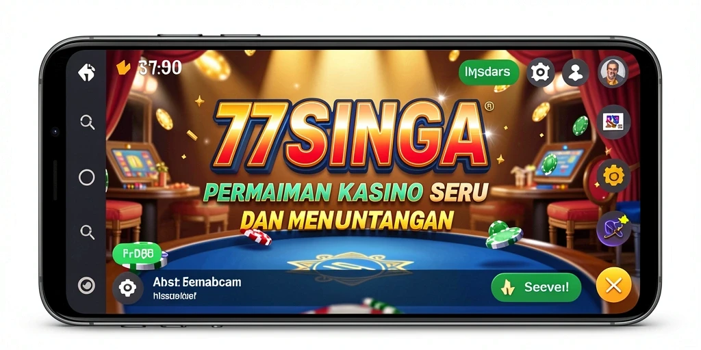 Screenshot gameplay 77SINGA menampilkan keseruan bermain kasino.