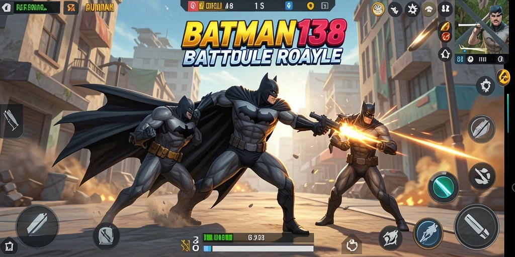 Tampilan gameplay <strong>BATMAN138</strong> yang intens dan penuh aksi di medan perang Battle Royale.