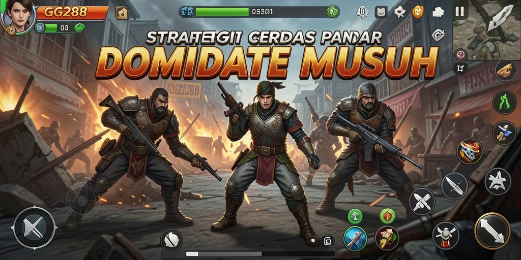 Screenshot gameplay GG288 yang menunjukkan taktik pertempuran yang mendebarkan.