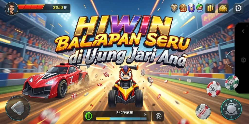 Screenshot menampilkan aksi balapan yang mendebarkan di HIWIN.