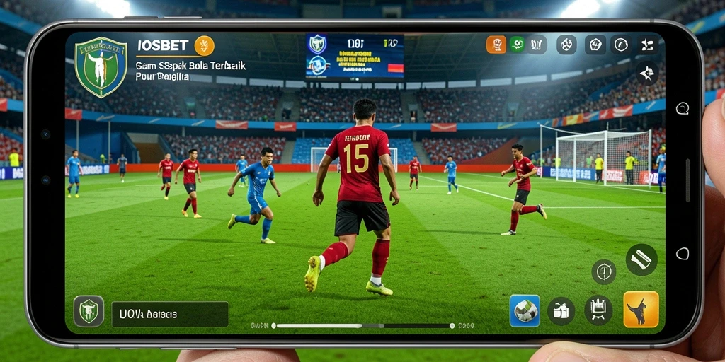 Screenshot utama IOSBET menunjukkan aksi seru di lapangan sepak bola.