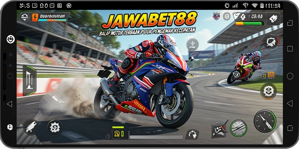 Tampilannya yang menegangkan dari balapan motor di JAWABET88.