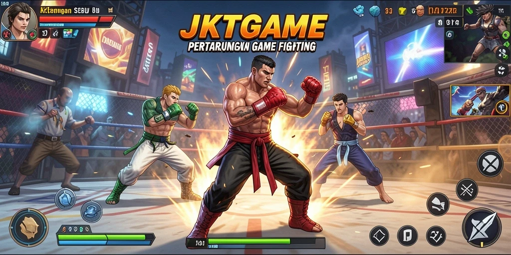 Tampilan gameplay JKTGAME yang seru dan menegangkan saat pertarungan berlangsung.