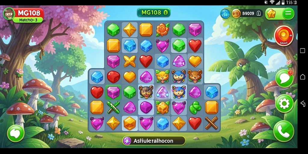 Tampilan gameplay menarik dan penuh warna dari MG108.