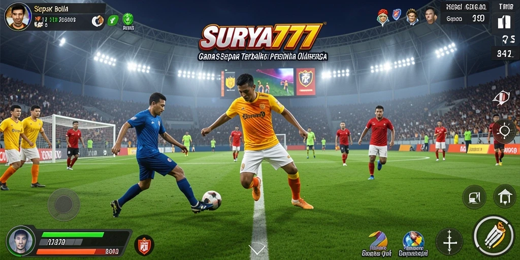 Tampilan seru dari pertandingan sepak bola di SURYA777.